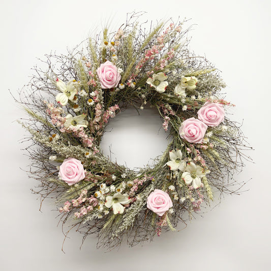 Dried Pink Gardens Wreath