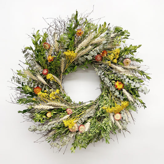 Dried Sunflare Harvest Wreath