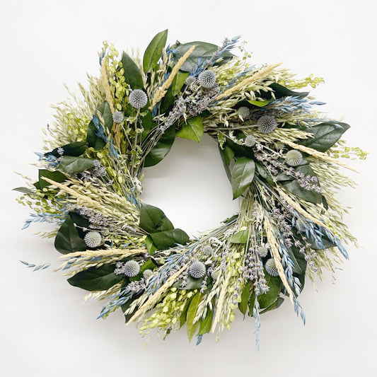 Dried and Preserved Blue Harmony Wreath