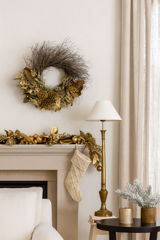 Dried Golden Solstice Wreath