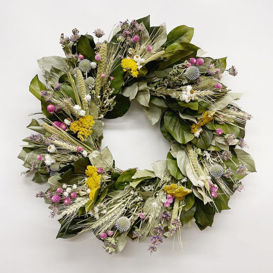 Dried and Preserved Blossom and Leaf Wreath