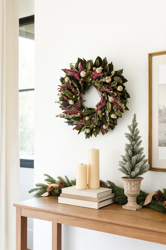 Dried and Preserved Winter’s Light Wreath