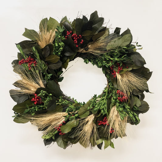 Dried and Preserved Hay J’s Holiday Wreath