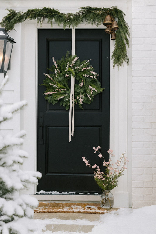 Fresh Evergreens Powder Pink Wreath