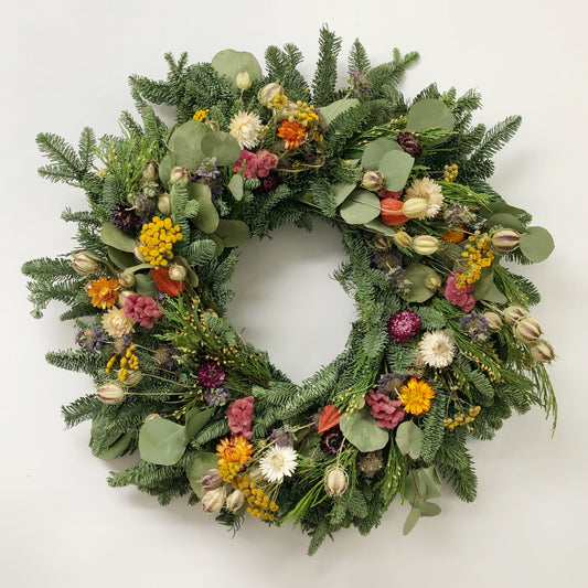 Fresh Evergreens Botanical Yuletide Wreath