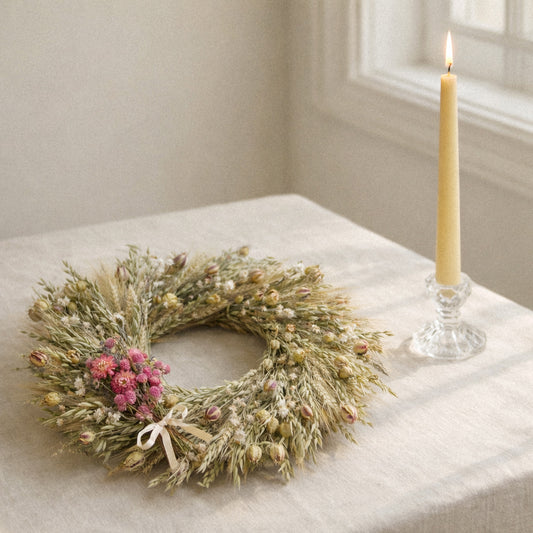 Dried Pink Keepsake Wreath