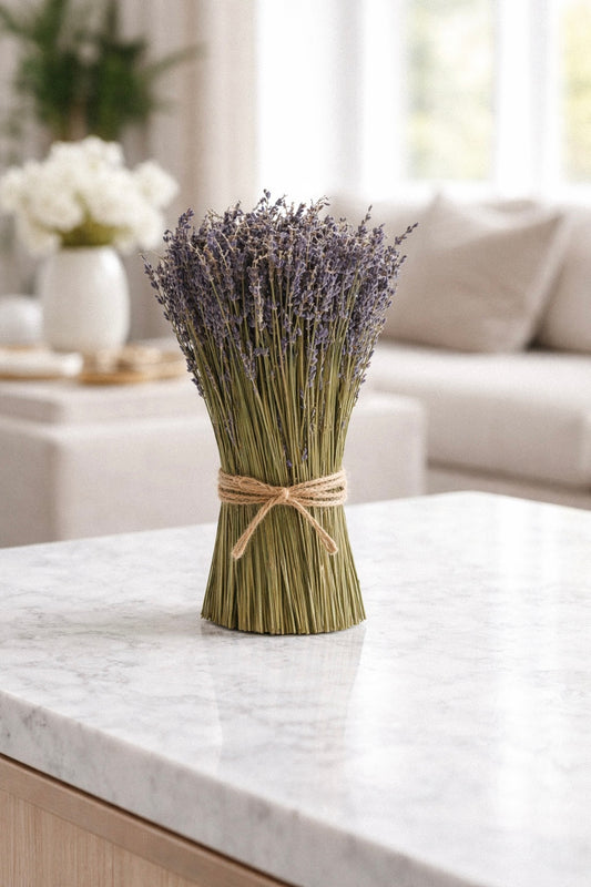Dried Farmer’s Lavender Stack Centerpiece