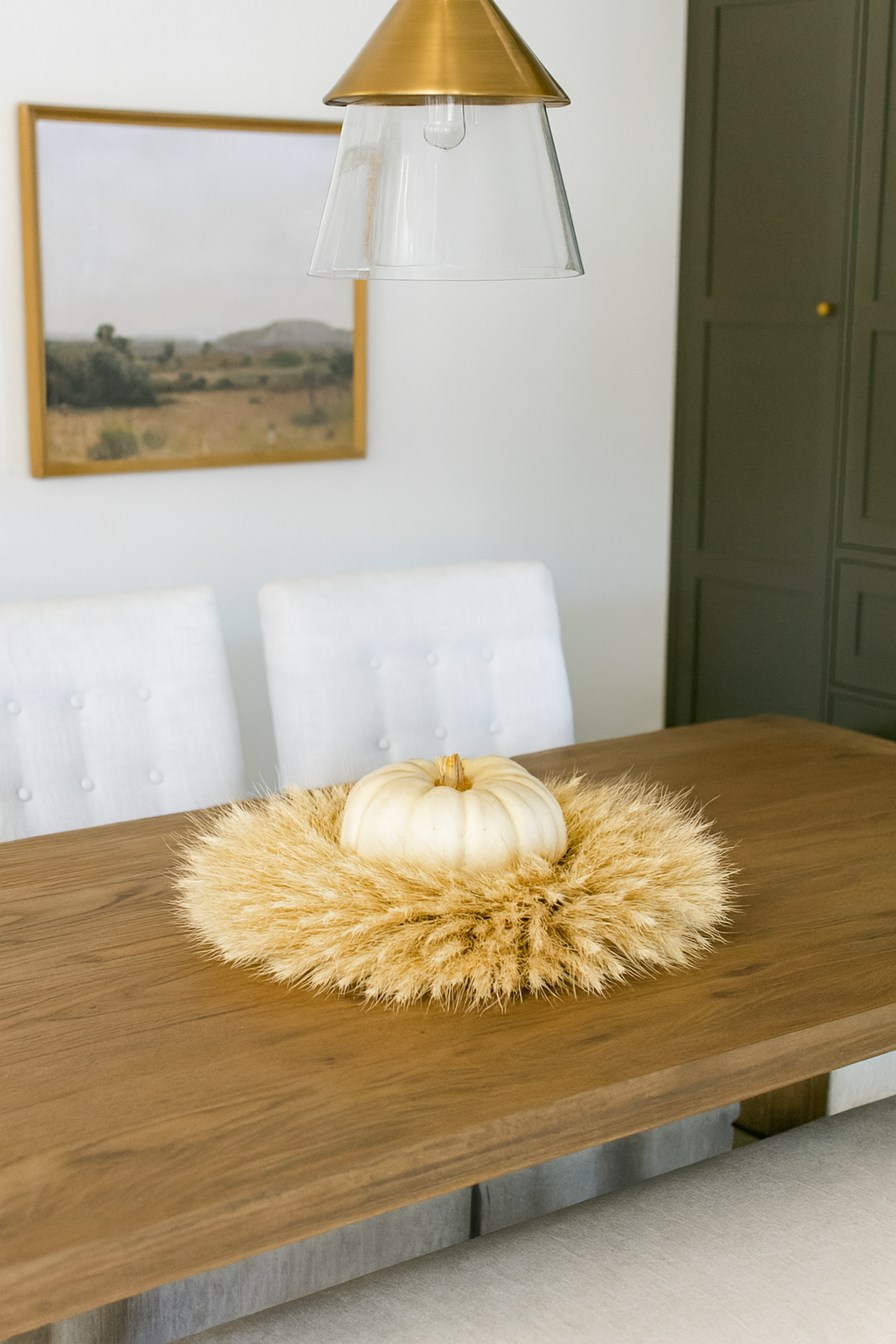 Dried Blonde Wheat Harvest Wreath