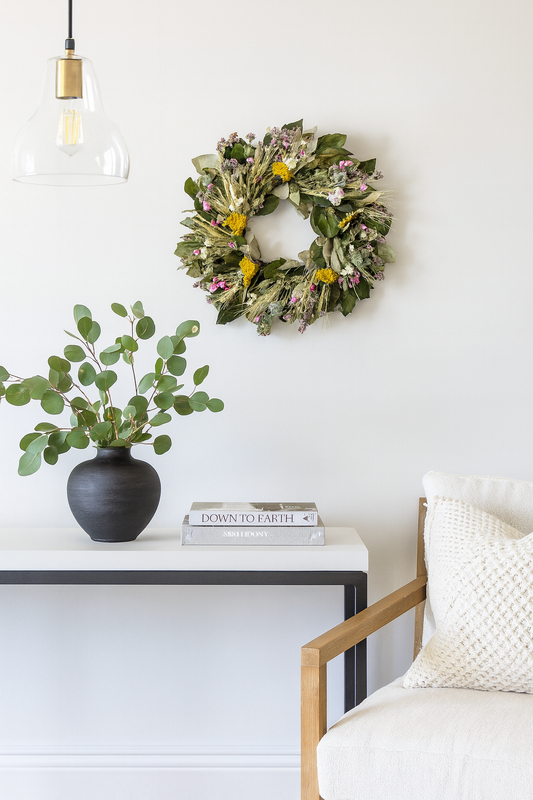 Dried and Preserved Blossom and Leaf Wreath