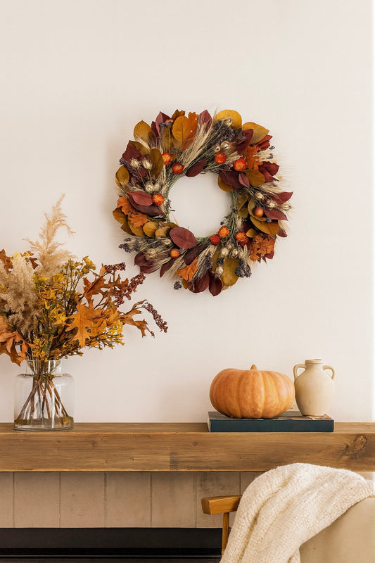 Dried and Preserved Autumn Afterglow Wreath