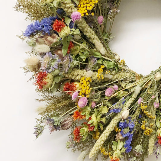 Dried Spring Bloomer Wreath