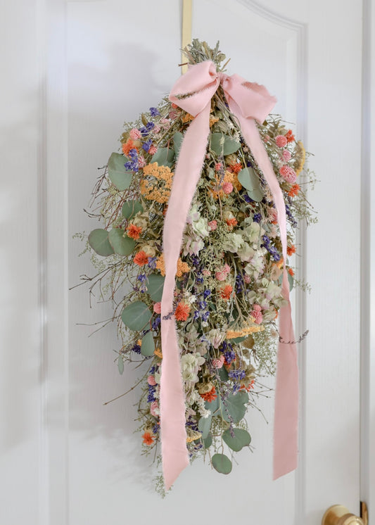 Dried Spring Reverie Door Greeter Swag