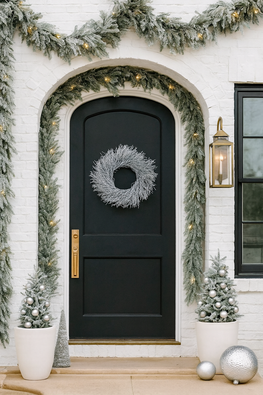 Dried Quail Brush Silver Twig Wreath
