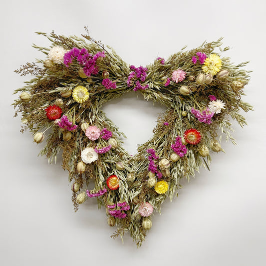 Dried Fieldnotes Heart Wreath