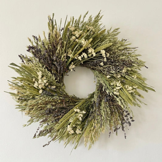 Dried Morning Lavender Wheel Wreath