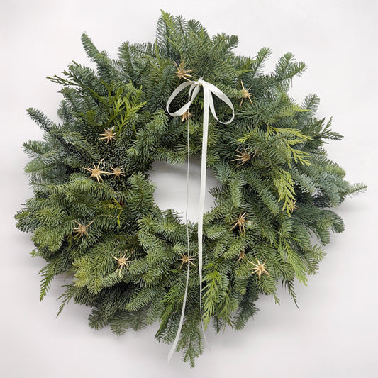 Fresh Evergreens Simple Stars Wreath