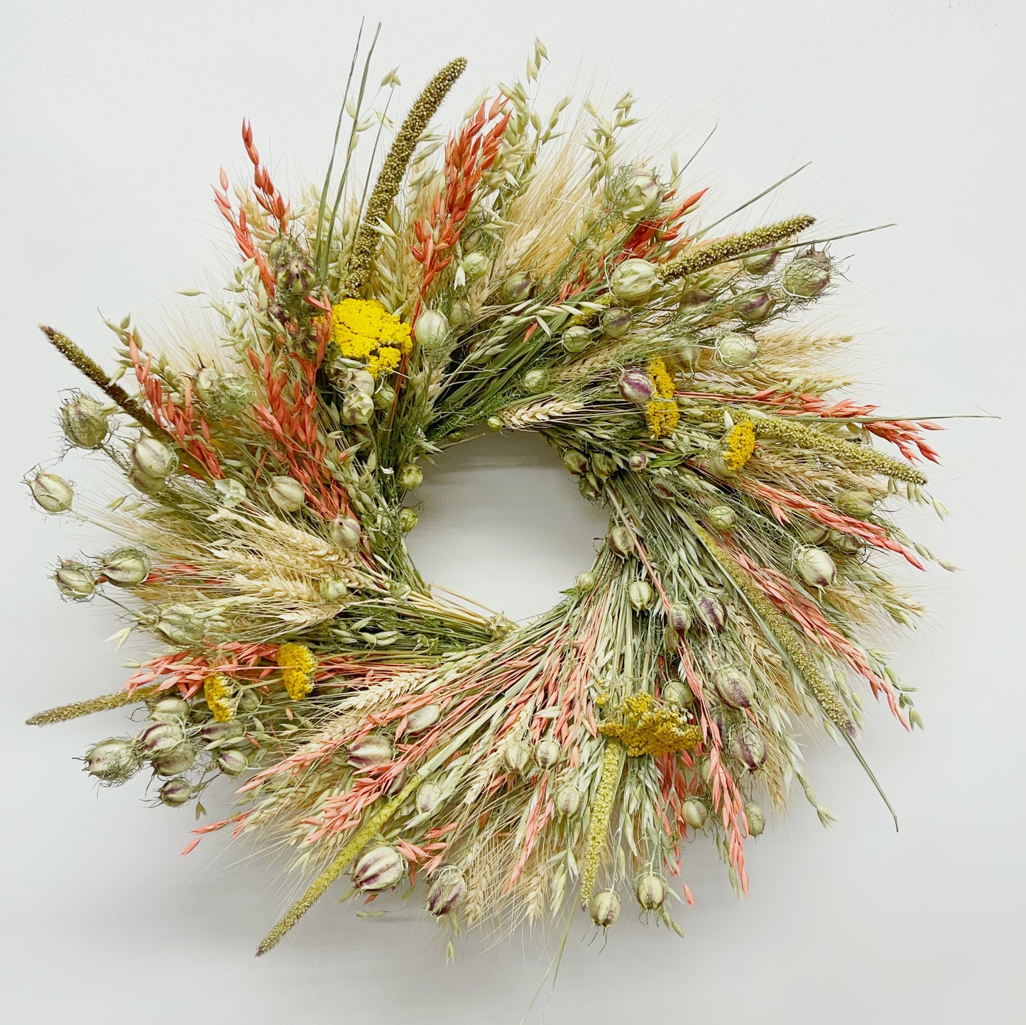 Dried Sunset Grains Wreath