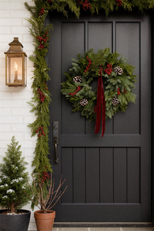 Fresh Evergreens Mistle and Pine Wreath