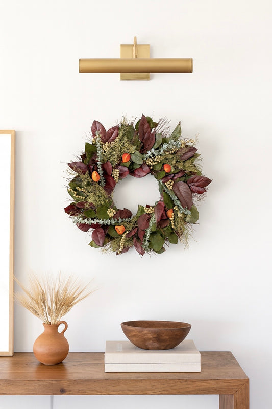 Dried and Preserved Burgundy Ballad Wreath