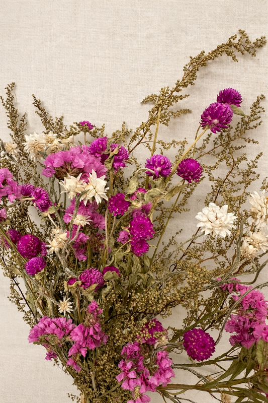 Dried Flowering Magenta Bouquet