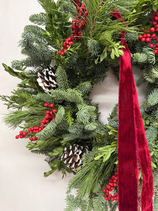 Fresh Evergreens Mistle and Pine Wreath