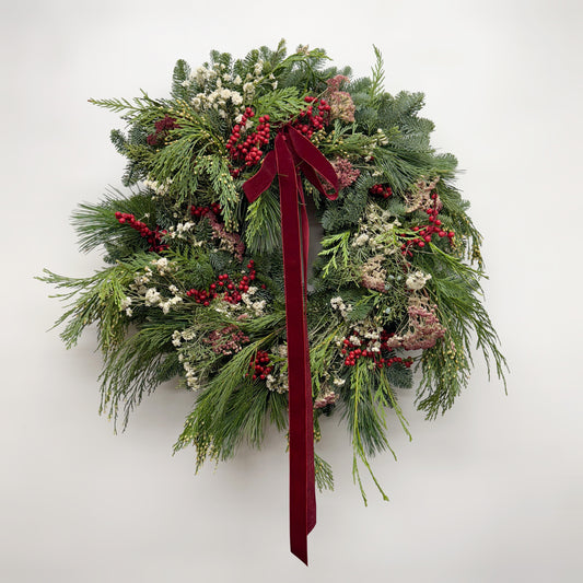 Fresh Evergreens Winterberry Fir Wreath