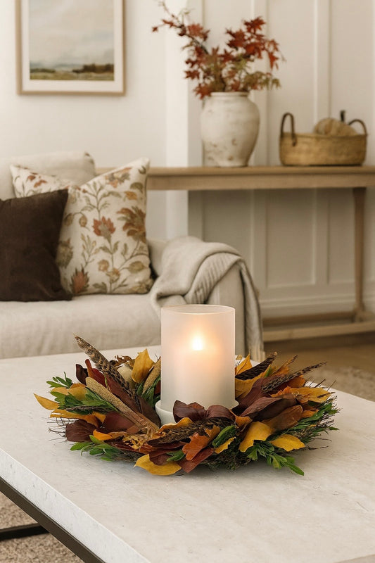 Dried and Preserved Pheasant Feather Forage Wreath