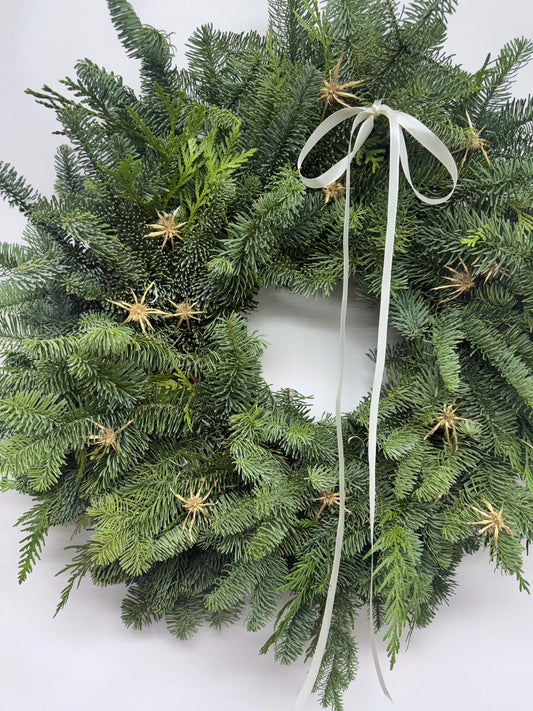 Fresh Evergreens Simple Stars Wreath