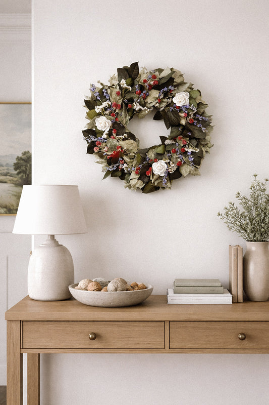 Dried and Preserved Liberty Rose Wreath