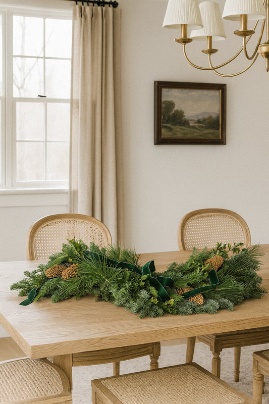 Fresh Evergreens Emerald Velvet Centerpiece