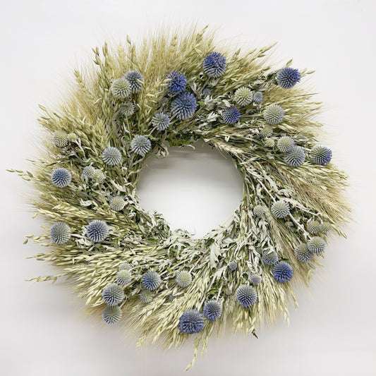 Dried Echinops And Grains Wreath