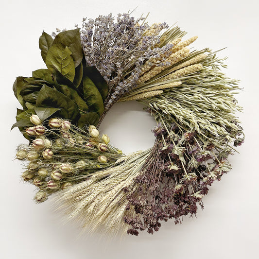 Dried and Preserved Amaris Wheel Wreath