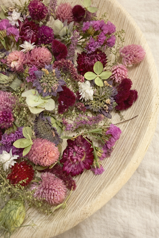 Dried Wildflower Pan Floral Palm Leaf Wall Art