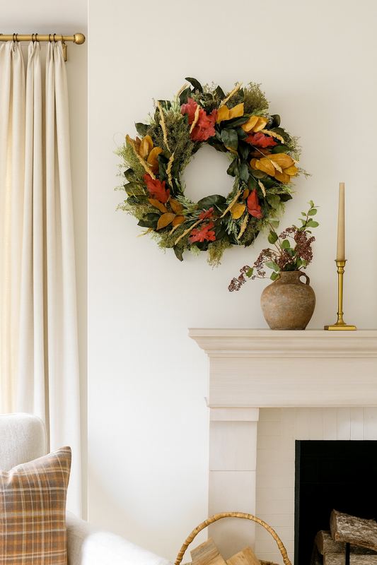 Dried and Preserved Harvest Ember Wreath