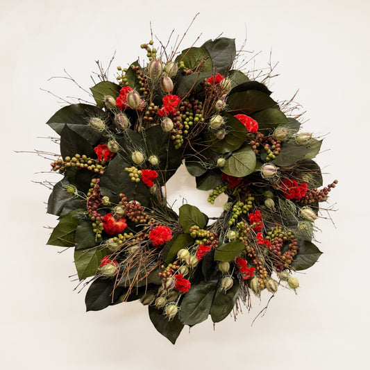 Dried and Preserved Celosia Berries Wreath