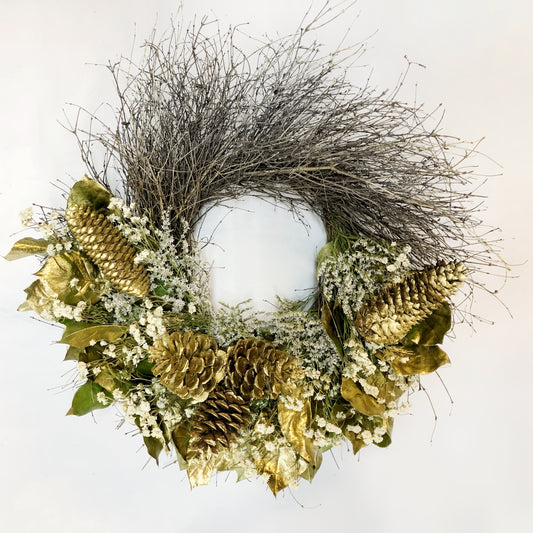 Dried Golden Solstice Wreath