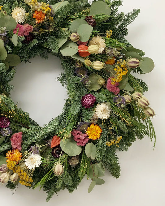 Fresh Evergreens Botanical Yuletide Wreath