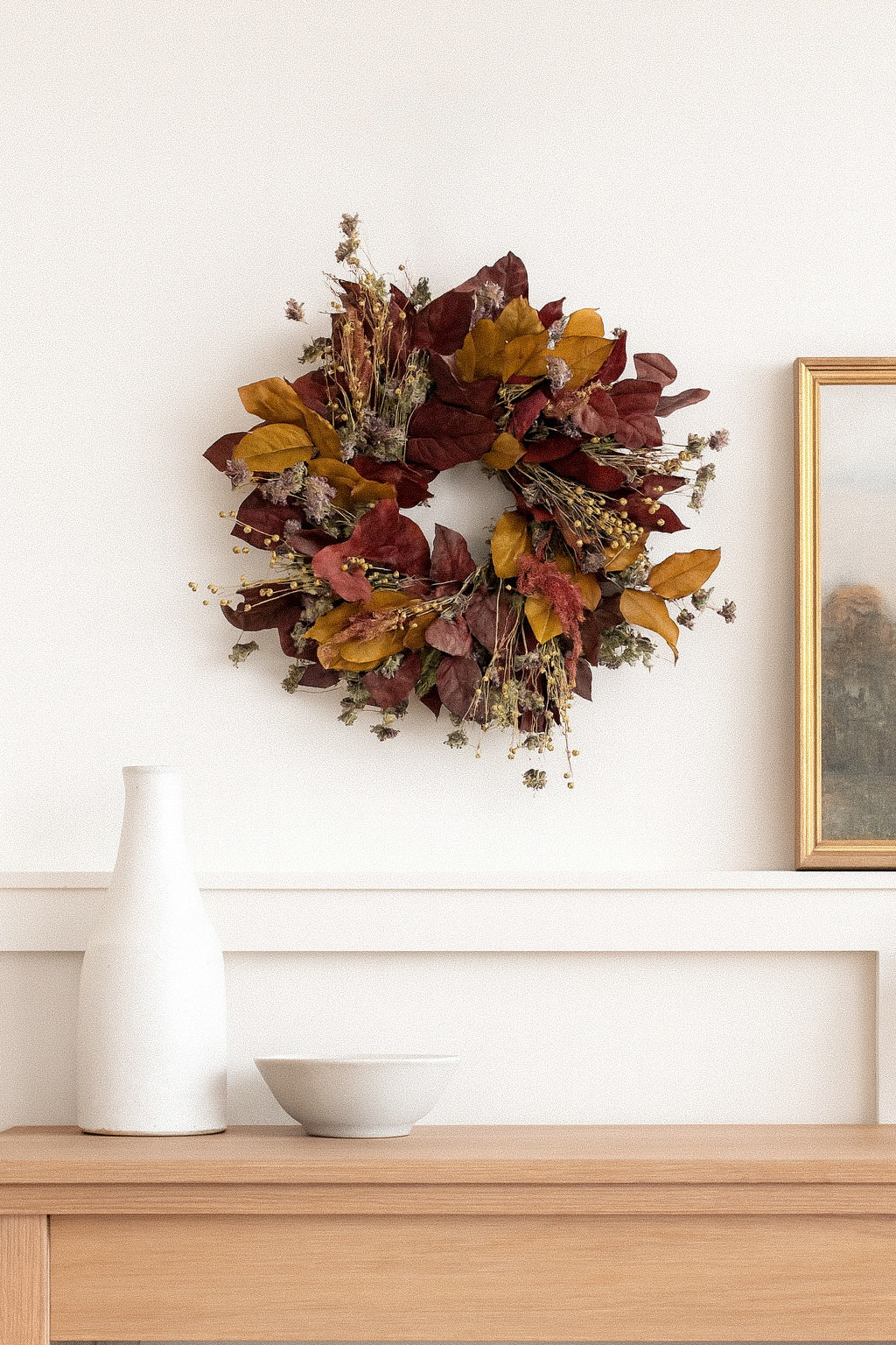 Dried and Preserved Laurel Amaranth Wreath