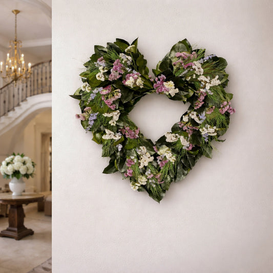 Dried and Preserved Basil Heart Wreath