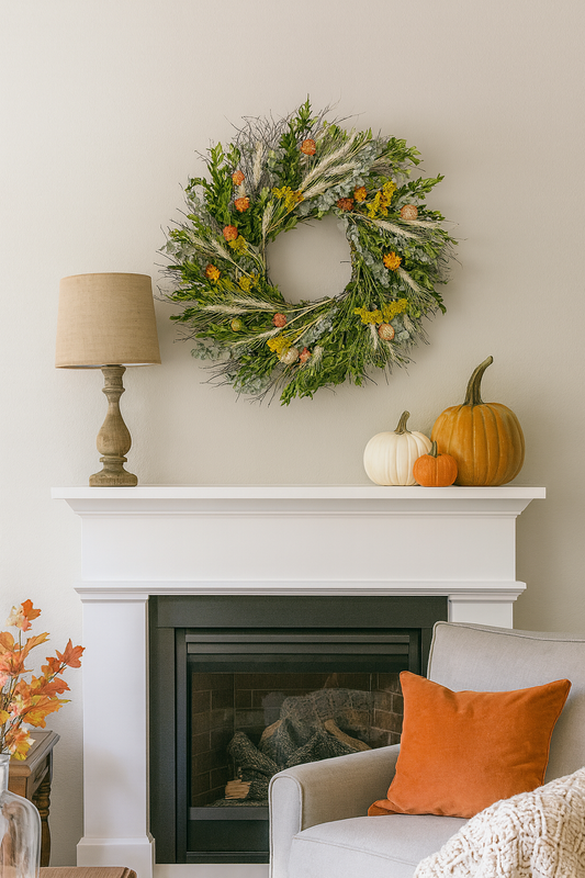 Dried Sunflare Harvest Wreath