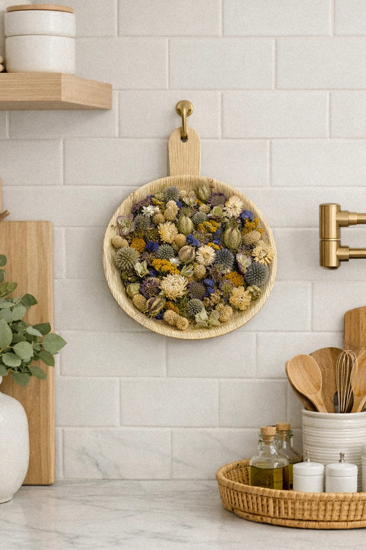 Dried Sunlight Pan Floral Palm Leaf Wall Art