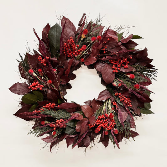 Dried and Preserved Redwood Berry Wreath