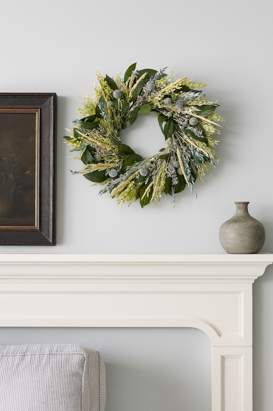 Dried and Preserved Blue Harmony Wreath