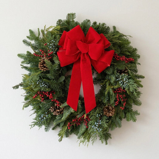 Fresh Evergreens Holiday Grandeur Wreath