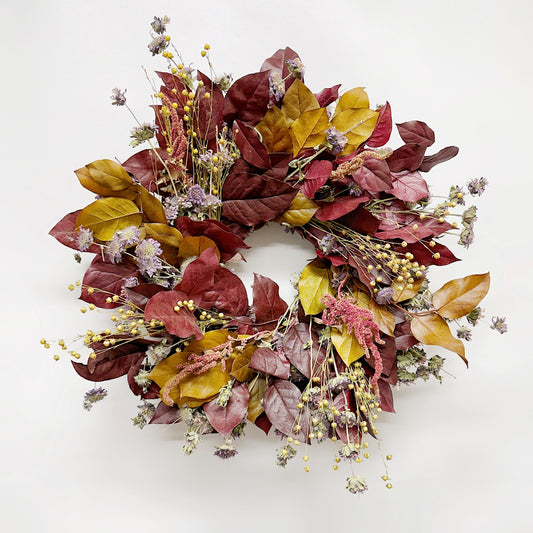 Dried and Preserved Laurel Amaranth Wreath