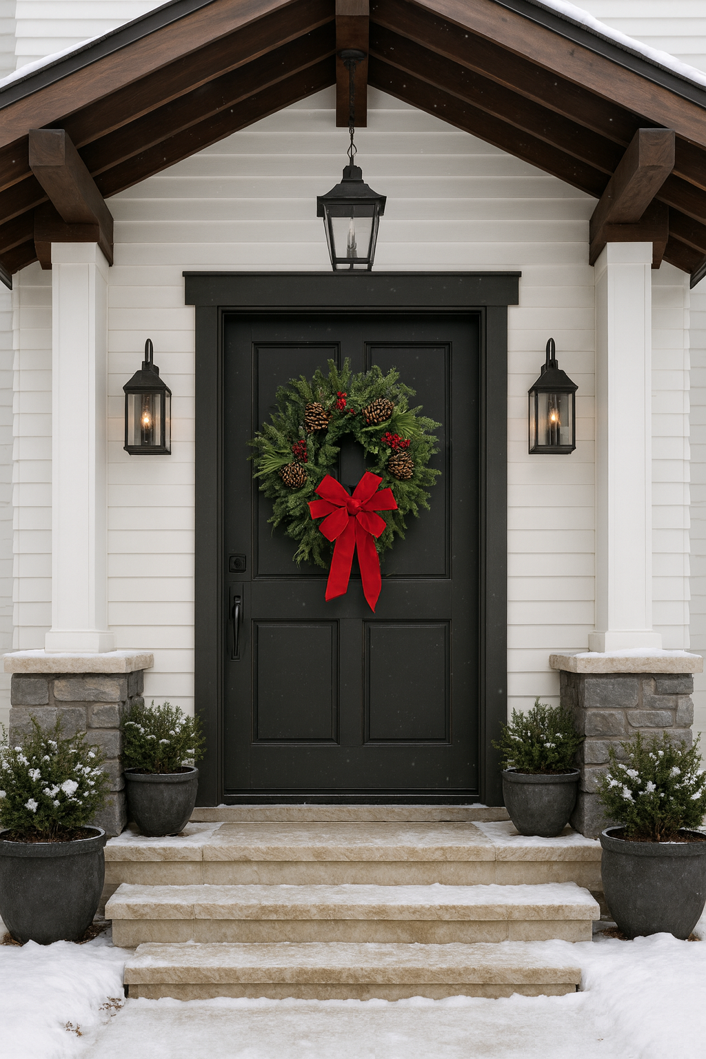 Fresh Evergreens Traditional Christmas Wreath