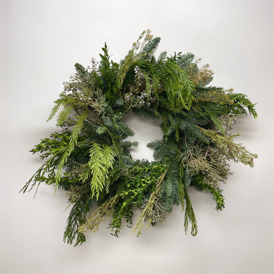 Fresh Evergreens Mountain Cedar Wreath