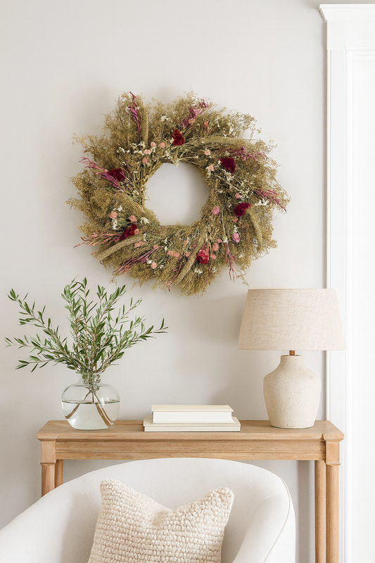 Dried Blush Serenade Wreath