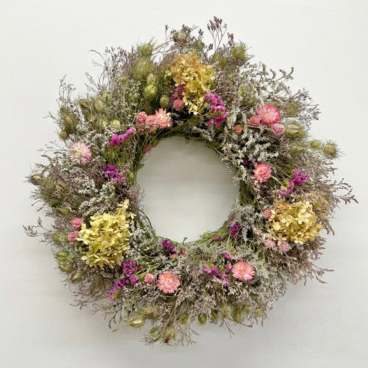 Dried Pink Paloma Wreath