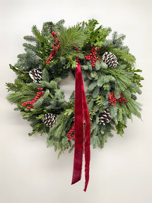 Fresh Evergreens Mistle and Pine Wreath